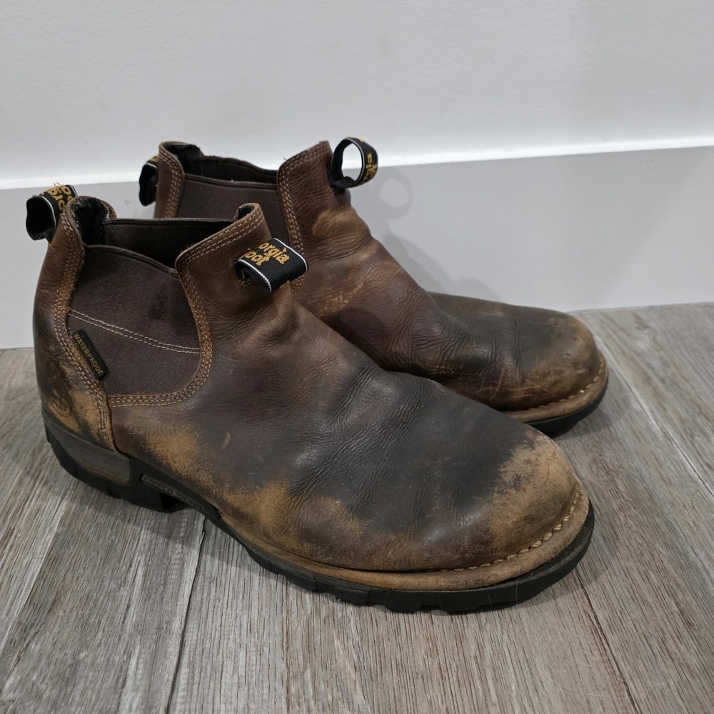 Georgia Boot Mens Eagle One Brown Leather Boots Size 12 Ankle Work Outdoor